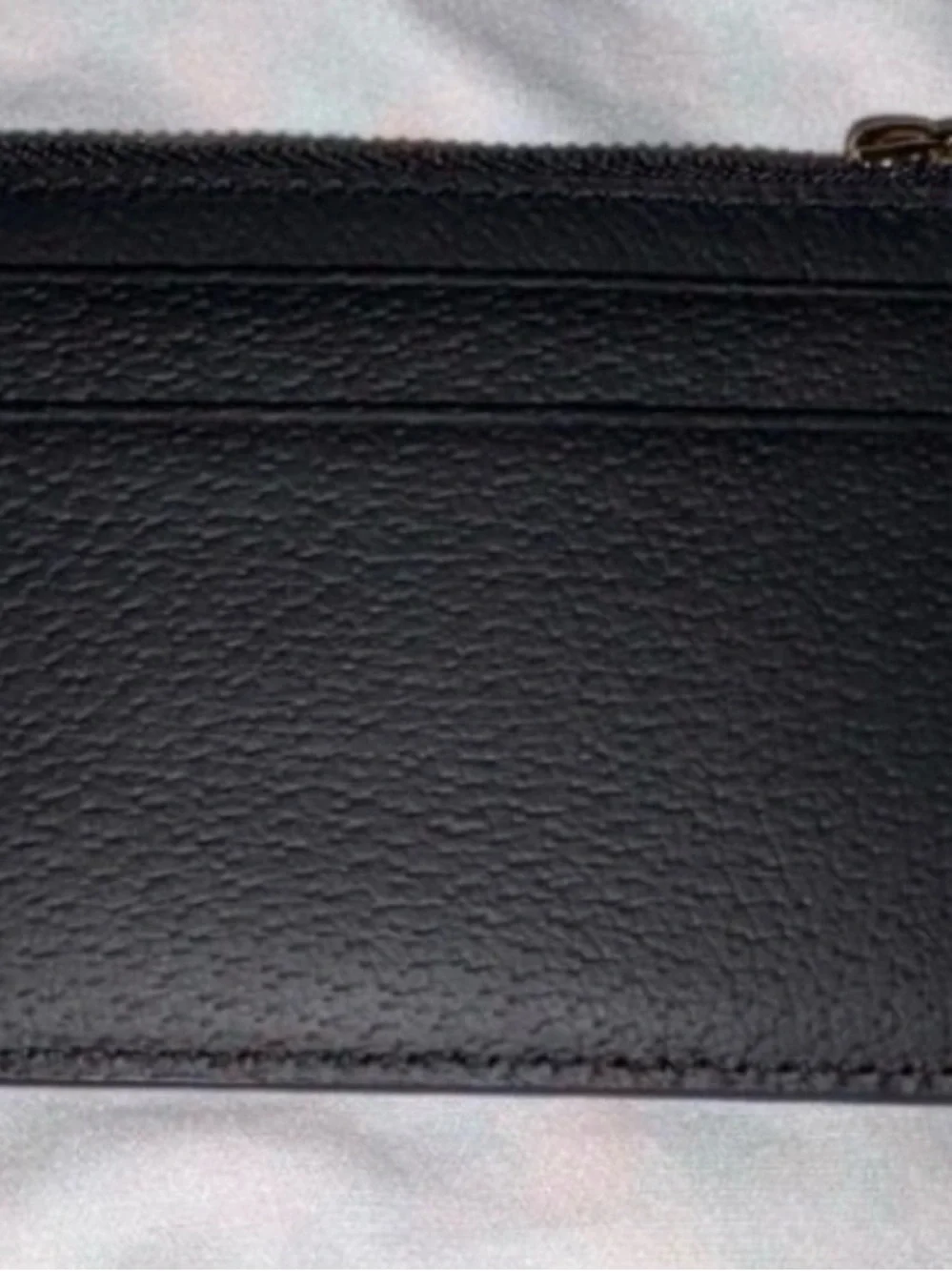 kate spade Black Leather Zip I.D.  Coin Pouch with Gold Hardware
